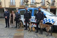 Está formada por tres agentes y tres perros de raza Pastor Belga Malinois adiestrados con el sistema de marcaje lapa.