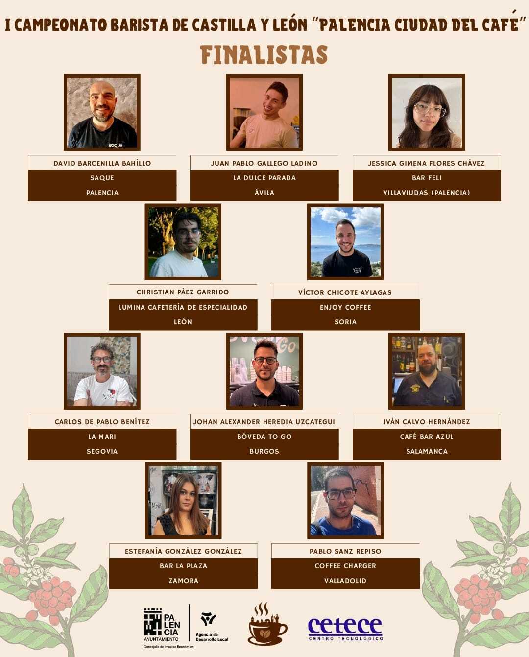 Diez baristas competirán el lunes 3 de noviembre en el Aula del Café de Palencia por el título al mejor café de Castilla y León, en la gran final del primer campeonato autonómico