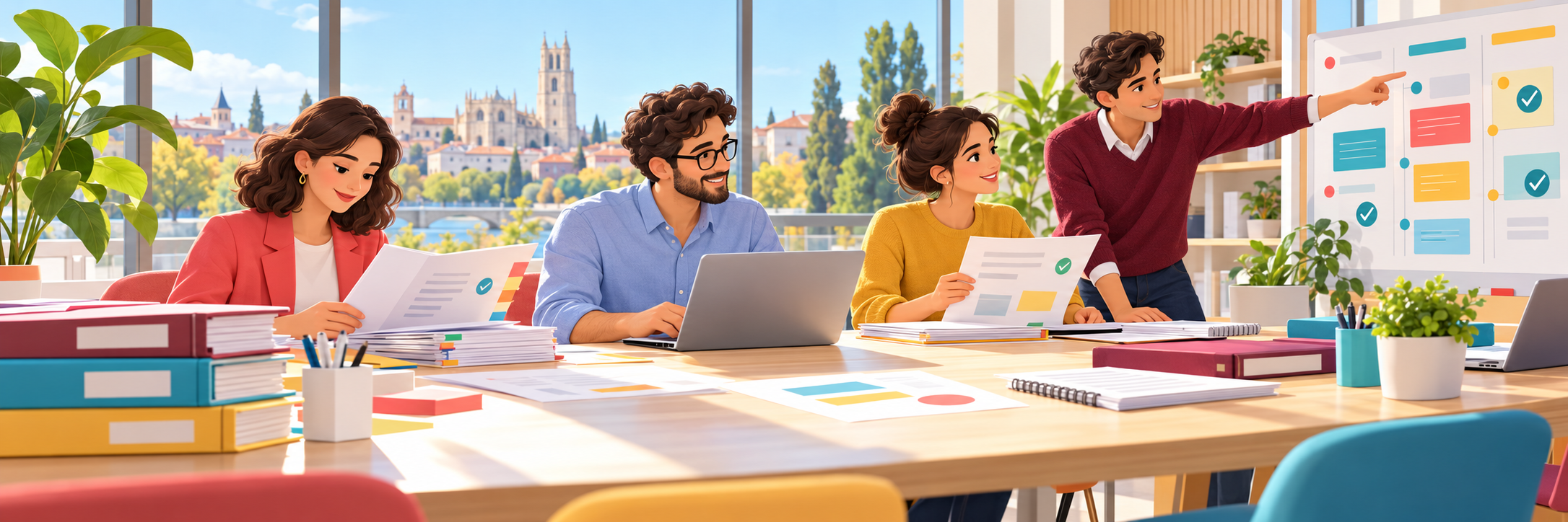 Equipo municipal trabajando en la planificación y gestión de la contratación pública