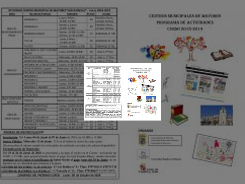 Imagen El lunes 4 de junio arranca el plazo de inscripción para los cursos incluidos en la oferta de las Aulas de Mayores 2018/2019