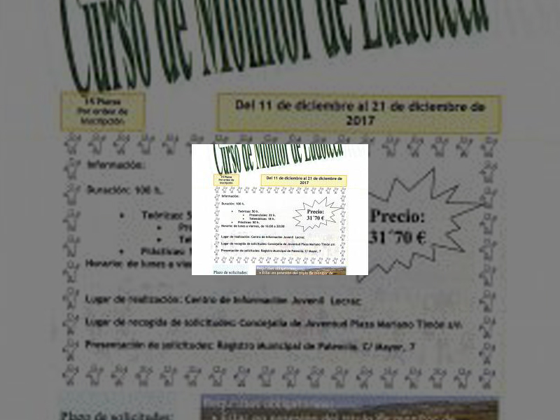 Imagen La Concejalía de Juventud organiza un curso de Monitor de Ludoteca del 11 al 21 de diciembre