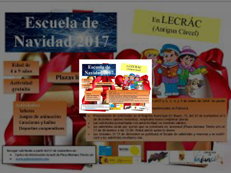 Imagen El Ayuntamiento abre el plazo de inscripción para participar en la Escuela de Navidad 2017