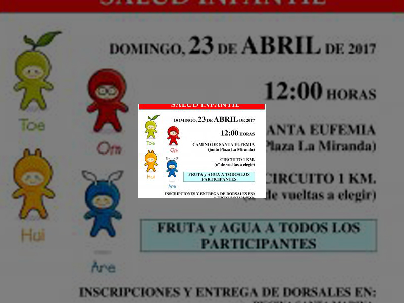 Imagen Las fiestas de Santo Toribio son el marco elegido para desarrollar la VI Carrera Thao por la Salud Infantil