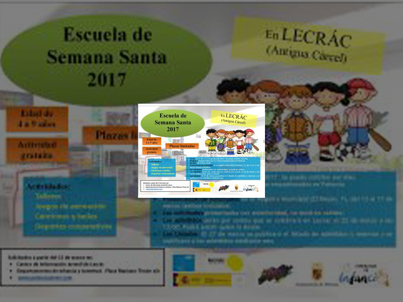Imagen ​El Ayuntamiento pone en marcha una iniciativa para niños de 4 a 9 años de cara a facilitar la conciliación familiar y laboral durante Semana Santa