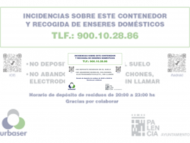 Imagen Urbaser instalará pegatinas informativas en sus contenedores con algunas normas de utilización