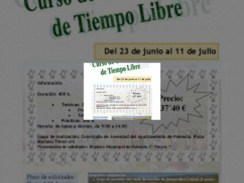 Imagen La Concejalía de Juventud convoca el curso de Coordinador de Tiempo Libre que tendrá lugar del 23 de junio al 11 de julio