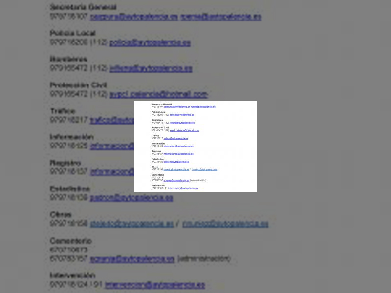 Imagen Teléfonos de contacto servicios municipales 