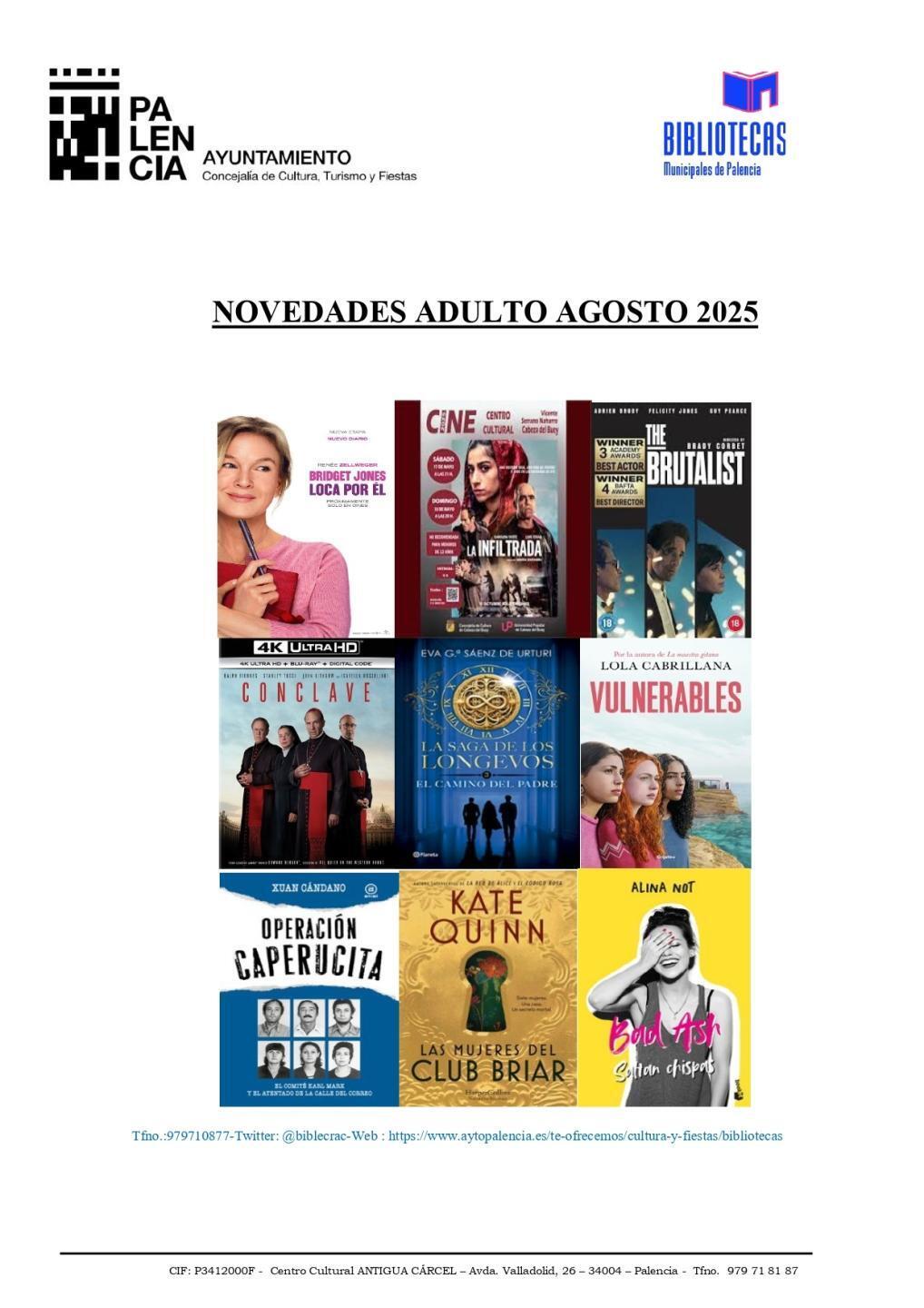 Novedades adulto agosto