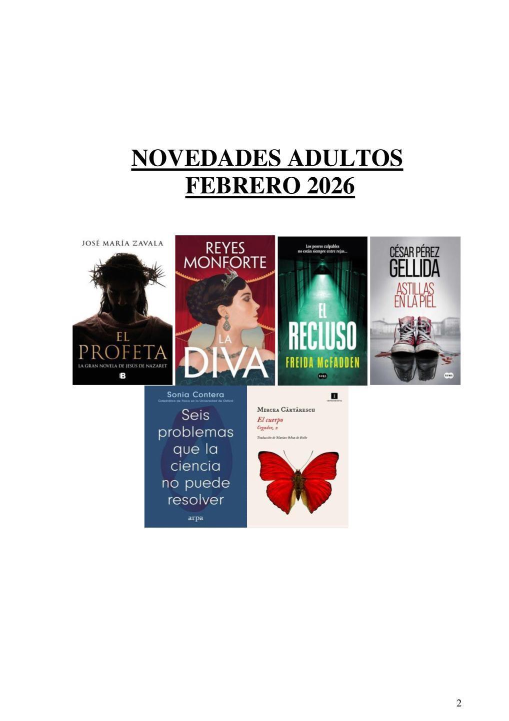 Novedades adulto febrero 2