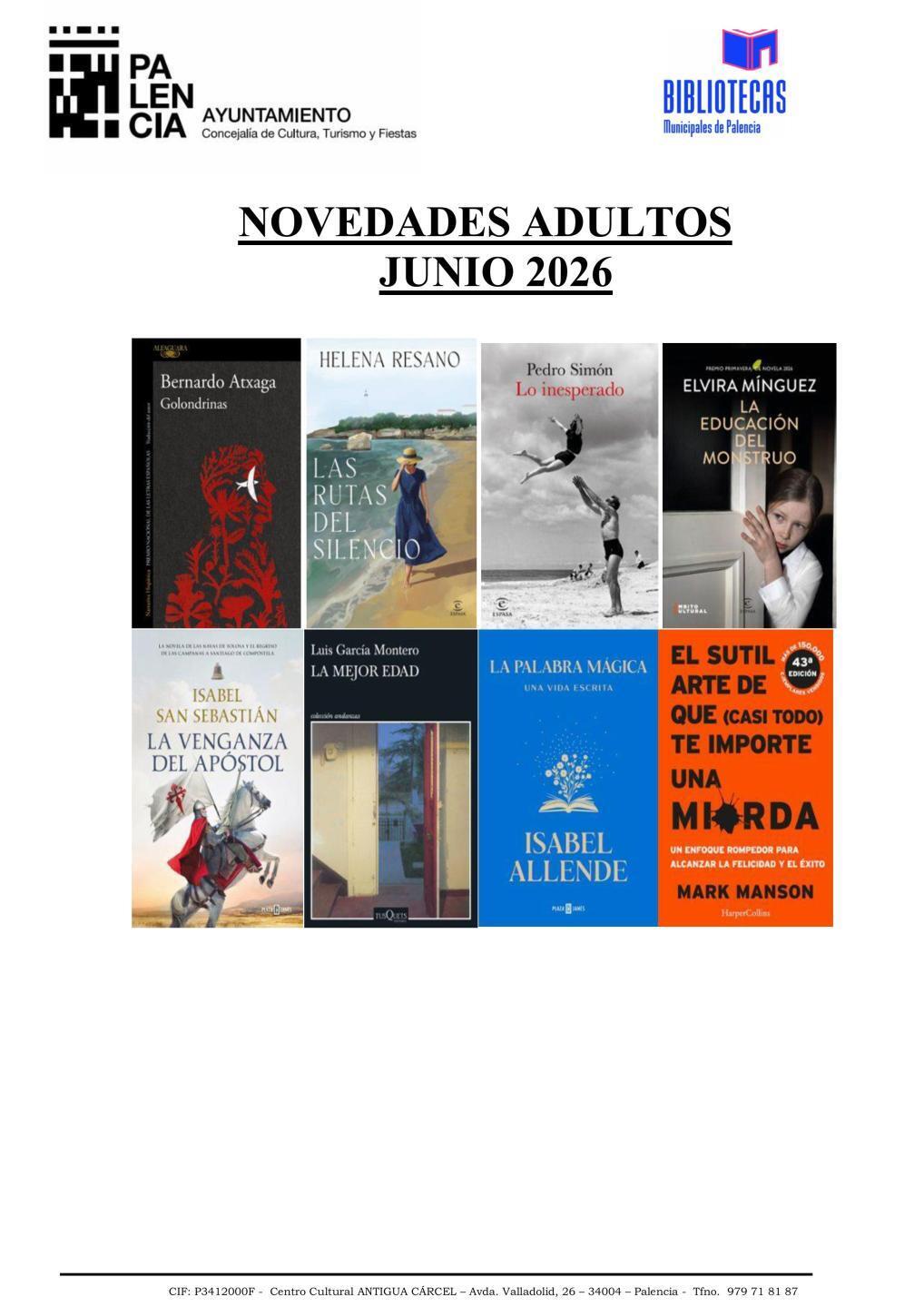 Novedades adulto junio 1