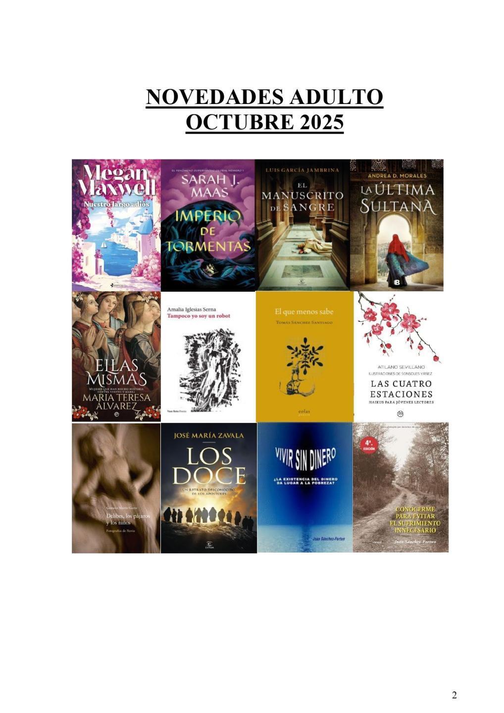 NOVEDADES ADULTO OCTUBRE 2