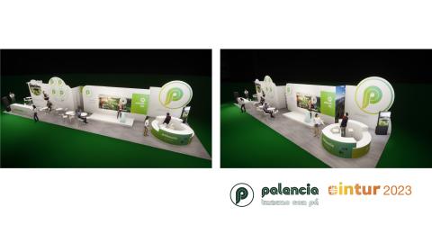 El stand de Palencia, de 100 m2 aprovecha la nueva marca 'Turismo con P'.