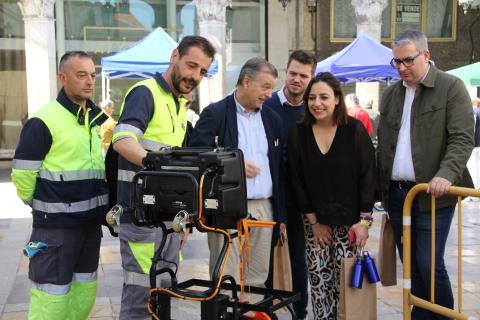 Un momento de la visita.