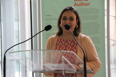 La alcaldesa de Palencia, Miriam Andrés durante su intervención.