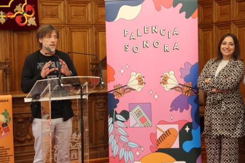 Fernández y Andrés durante la presentación del Palencia Sonora.
