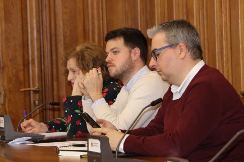 García, Bilbao y Casas, durante el encuentro,