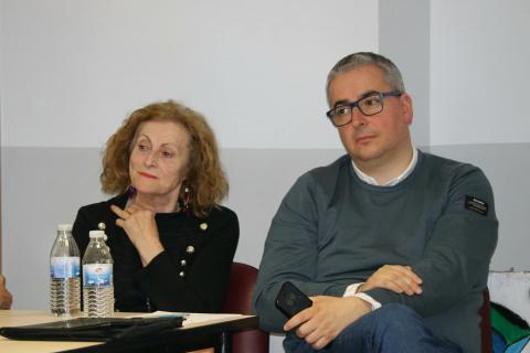 Charo García y Antonio Casas durante el encuentro.