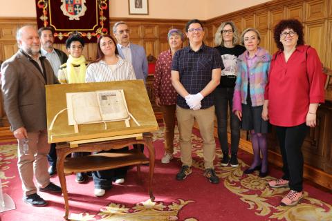 El documento ingresó en el Archivo Municipal el pasado 16 de diciembre, donde será conservado junto al resto del fondo histórico del Ayuntamiento.