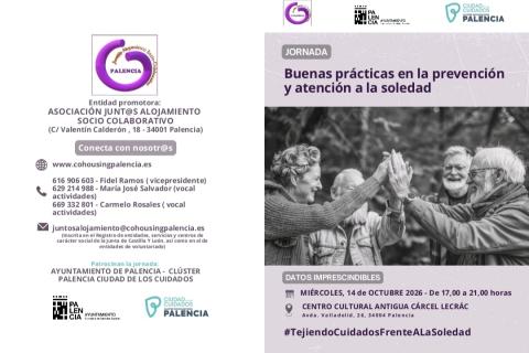 Promovida por la Asociación Junt@s Alojamiento Socio Colaborativo, con el patrocinio del Ayuntamiento de Palencia a través del Clúster Sociosanitario, se desarrollará, entre las 17 y las 21 horas, con los objetivos de intercambiar conocimiento, visibilizar experiencias validadas y avanzar hacia un modelo de cuidados centrado en las personas más vulnerables de la ciudad