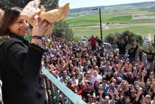 Miriam Andrés, se estrena en la pedrea como alcaldesa de Palencia.