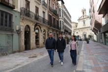 Bilbao estuvo acompañado en su visita a las obras por la alcaldesa, Miriam Andrés y el concejal de Tráfico, Antonio Casas.