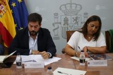 La alcaldesa, Miriam Andrés y el subdelegado del Gobierno en Palencia, Eduardo Santiago.