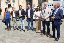 Un momento de la recepción en la Plaza Mayor de la ciudad.