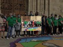 Imagen Palencia podrá disfrutar de una pequeña muestra del arte efímero que inunda Carrión de los Condes cada año por el Corpus Christi