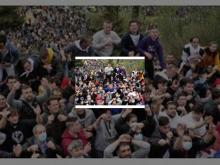 Imagen El Cristo más alto de España preside el original homenaje que los palentinos rinden a Santo Toribio con el lanzamiento de 4.000 bolsas de pan y quesillo rememorando la “pedrea” que sufrió el religioso en el año 447